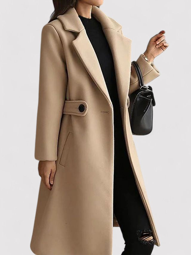 Sanne – Wool Winter Coat With Narrow Belt