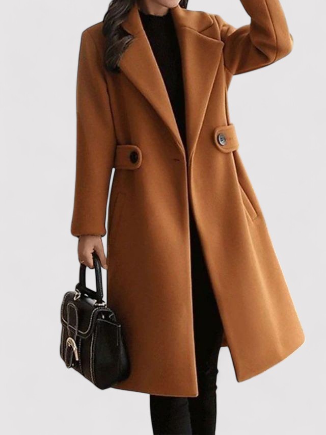 Sanne – Wool Winter Coat With Narrow Belt