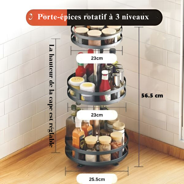 SpinEase - 360° Rotating Organizer (3 Layers)