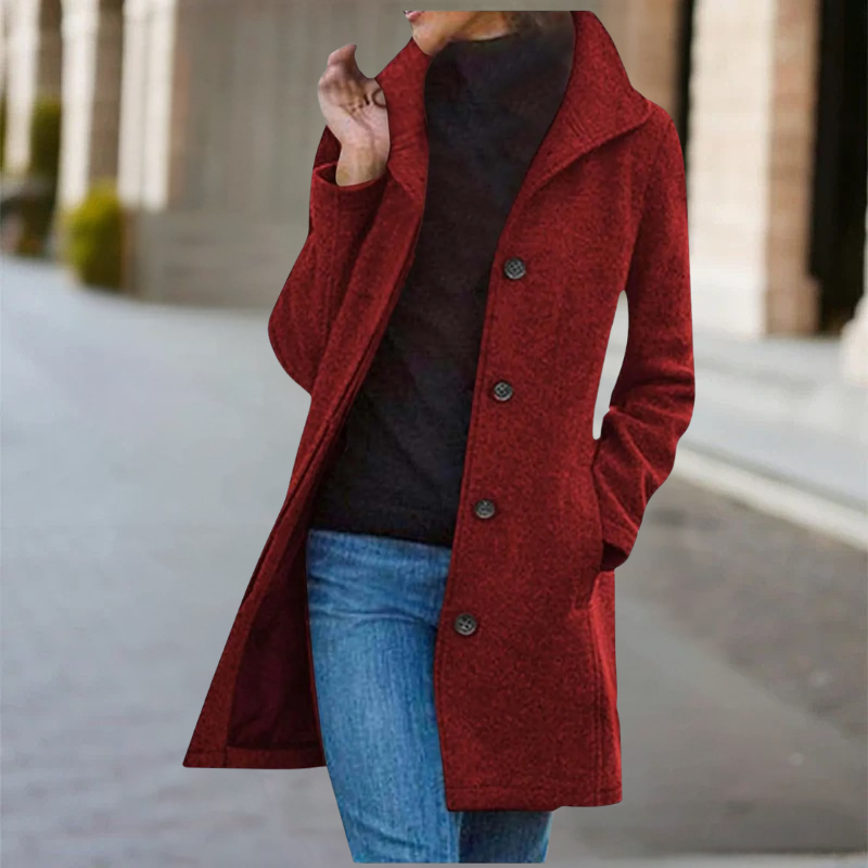 Zuleika - Mid-Length Warm Wool Coat for Winter