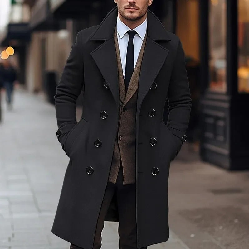 Wilmer - Double Row Button Wool Coat