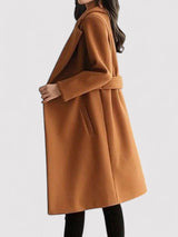 Sanne – Wool Winter Coat With Narrow Belt