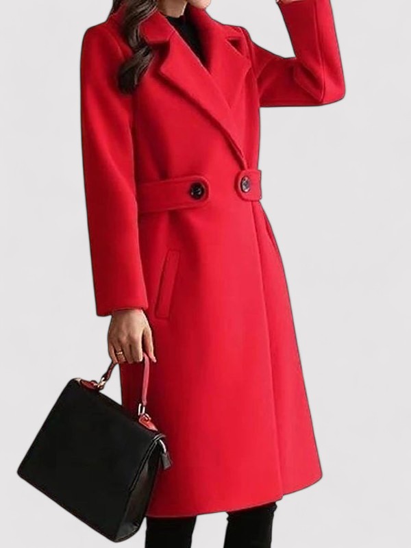 Sanne – Wool Winter Coat With Narrow Belt