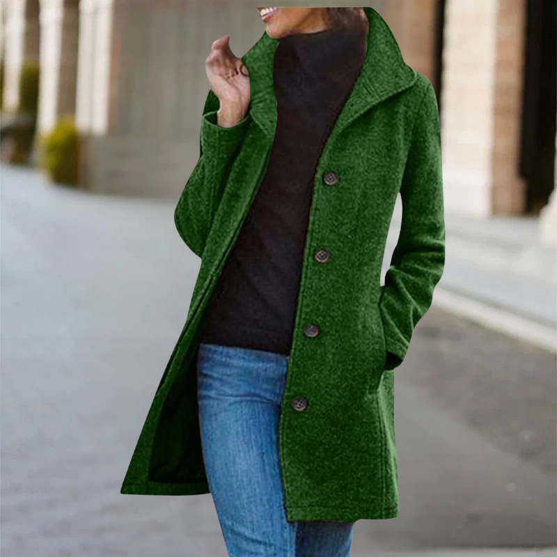 Zuleika - Mid-Length Warm Wool Coat for Winter