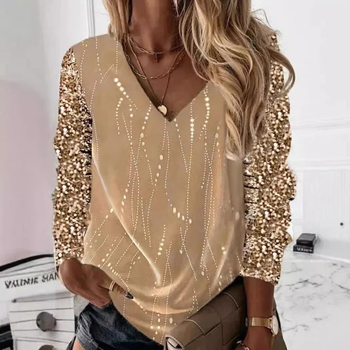 Talitha - V-Neck Long Sleeve Shirt