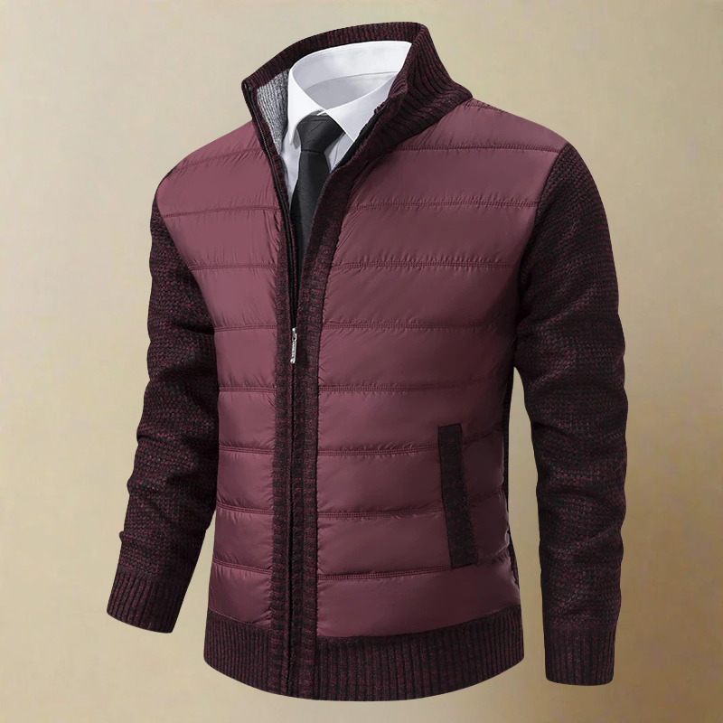 Feodor - Warm Jacket with Stand-up Collar and Zipper