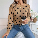 Nuala - Knitted Sweater With Polka Dot Pattern