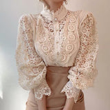 Naina - Long Sleeve Shirt With Lace And Coupling