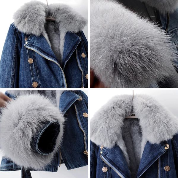 Hilde - Fitted Denim Jacket With Fur Lining