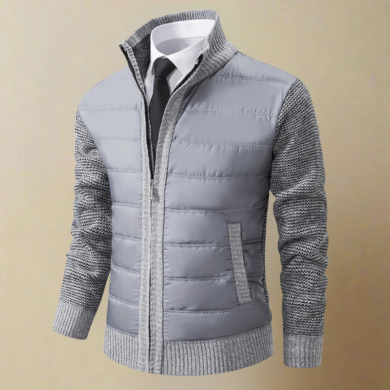 Feodor - Warm Jacket with Stand-up Collar and Zipper