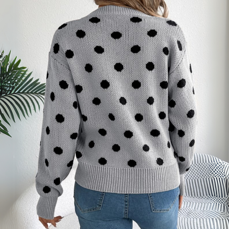 Nuala - Pull Tricoté Avec Motifs à Pois