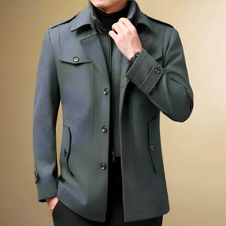 Zeron - Double Collar Wool Coat