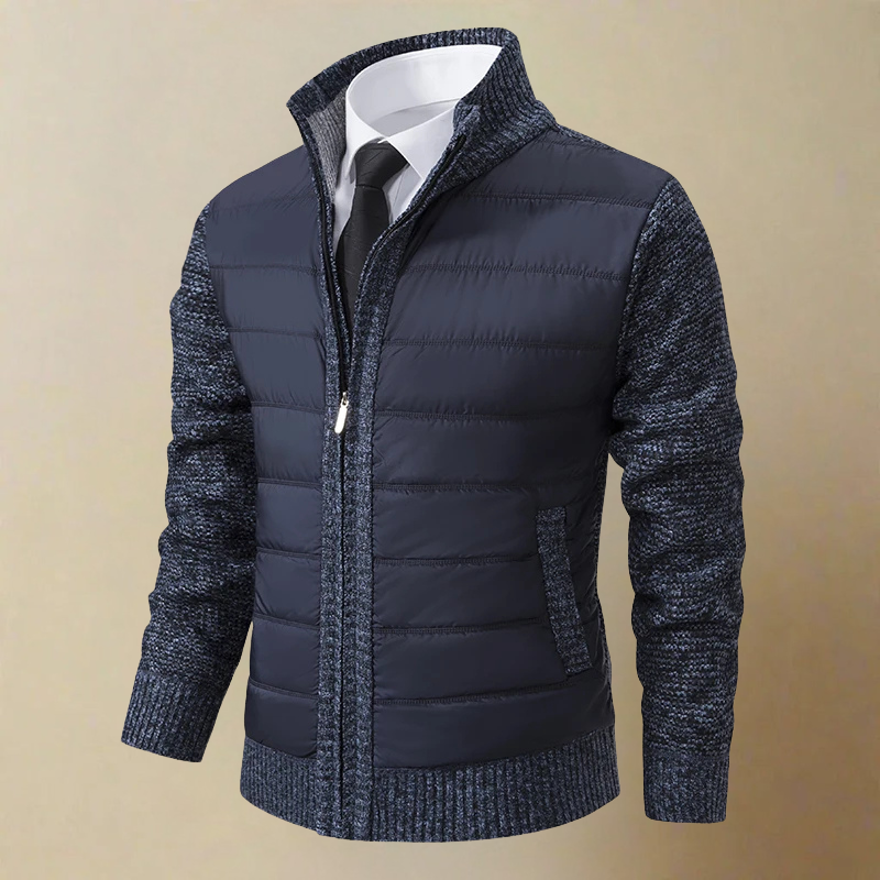 Feodor - Warm Jacket with Stand-up Collar and Zipper