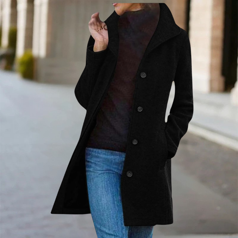 Zuleika - Mid-Length Warm Wool Coat for Winter