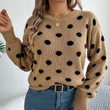 Nuala - Knitted Sweater With Polka Dot Pattern