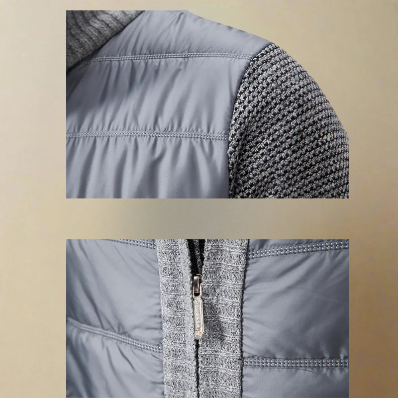 Feodor - Warm Jacket with Stand-up Collar and Zipper