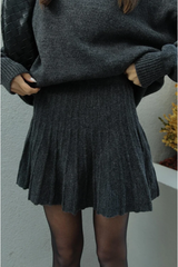 Raphaella - Knitted Skirt Set With Turtleneck