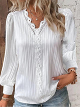 Lakisha - V-Neck Long Sleeve Blouse