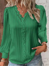 Lakisha - V-Neck Long Sleeve Blouse