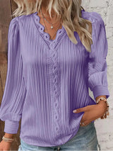 Lakisha - V-Neck Long Sleeve Blouse