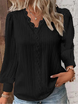 Lakisha - V-Neck Long Sleeve Blouse