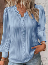 Lakisha - V-Neck Long Sleeve Blouse