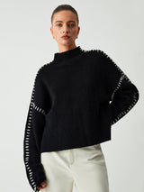 Marcella – Turtleneck Sweater With Pique Stitch