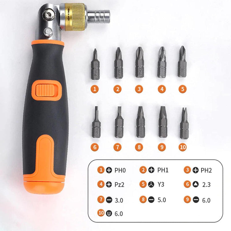 ToolFlex - Complete 10 in 1 Portable Ratcheting Screwdriver Set