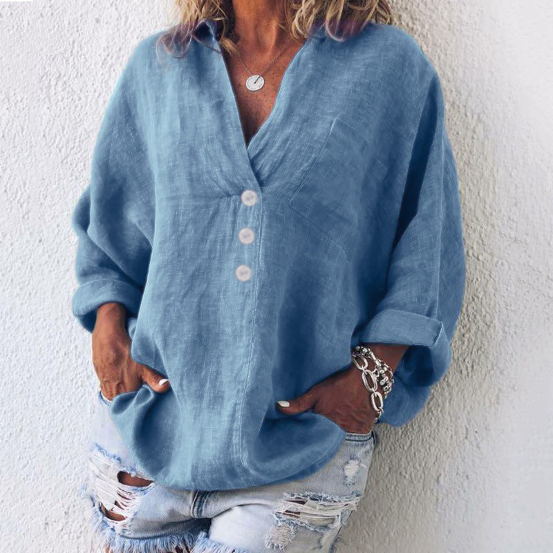 Twila - Long Sleeve Cotton Linen Shirt