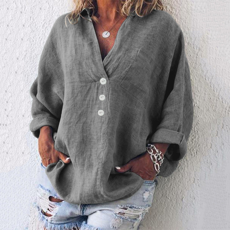 Twila - Long Sleeve Cotton Linen Shirt