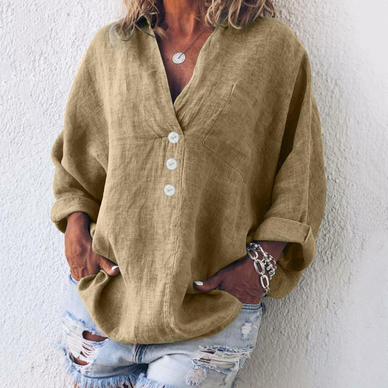 Twila - Long Sleeve Cotton Linen Shirt