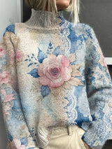 Rose - Lace Turtleneck Sweater