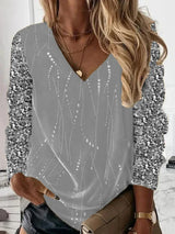 Talitha - V-Neck Long Sleeve Shirt