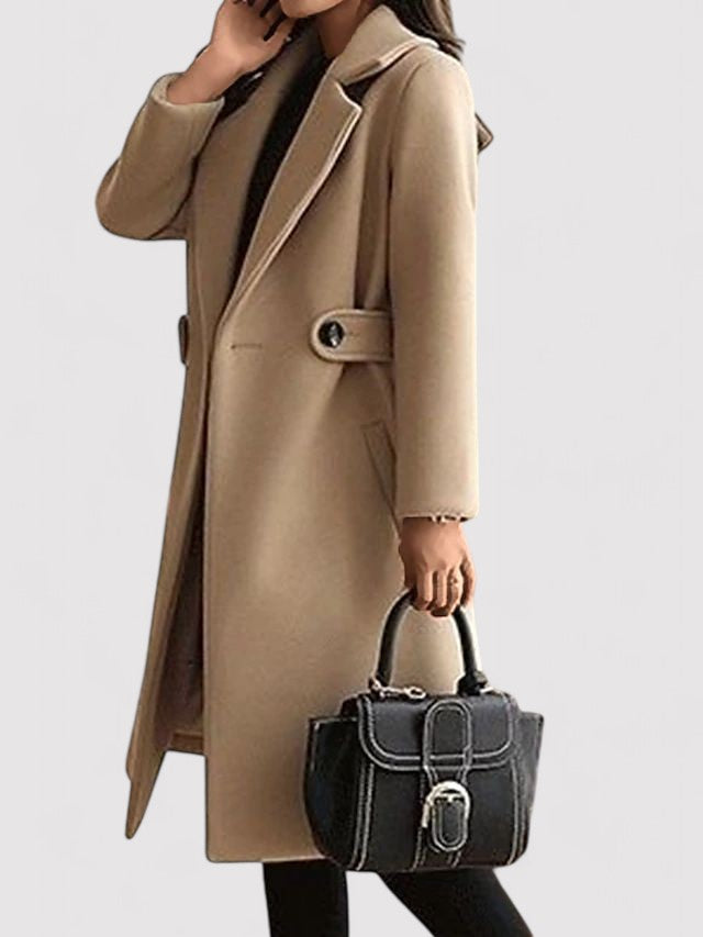 Sanne – Wool Winter Coat With Narrow Belt