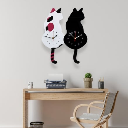 TailSpin - Tail Wagging Cat Wall Clock