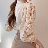 Naina - Long Sleeve Shirt With Lace And Coupling