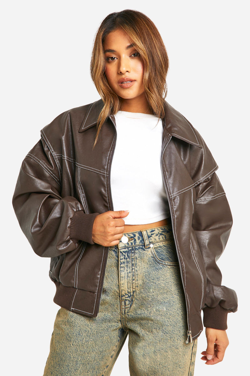 Emma™ | Leather bomber jacket