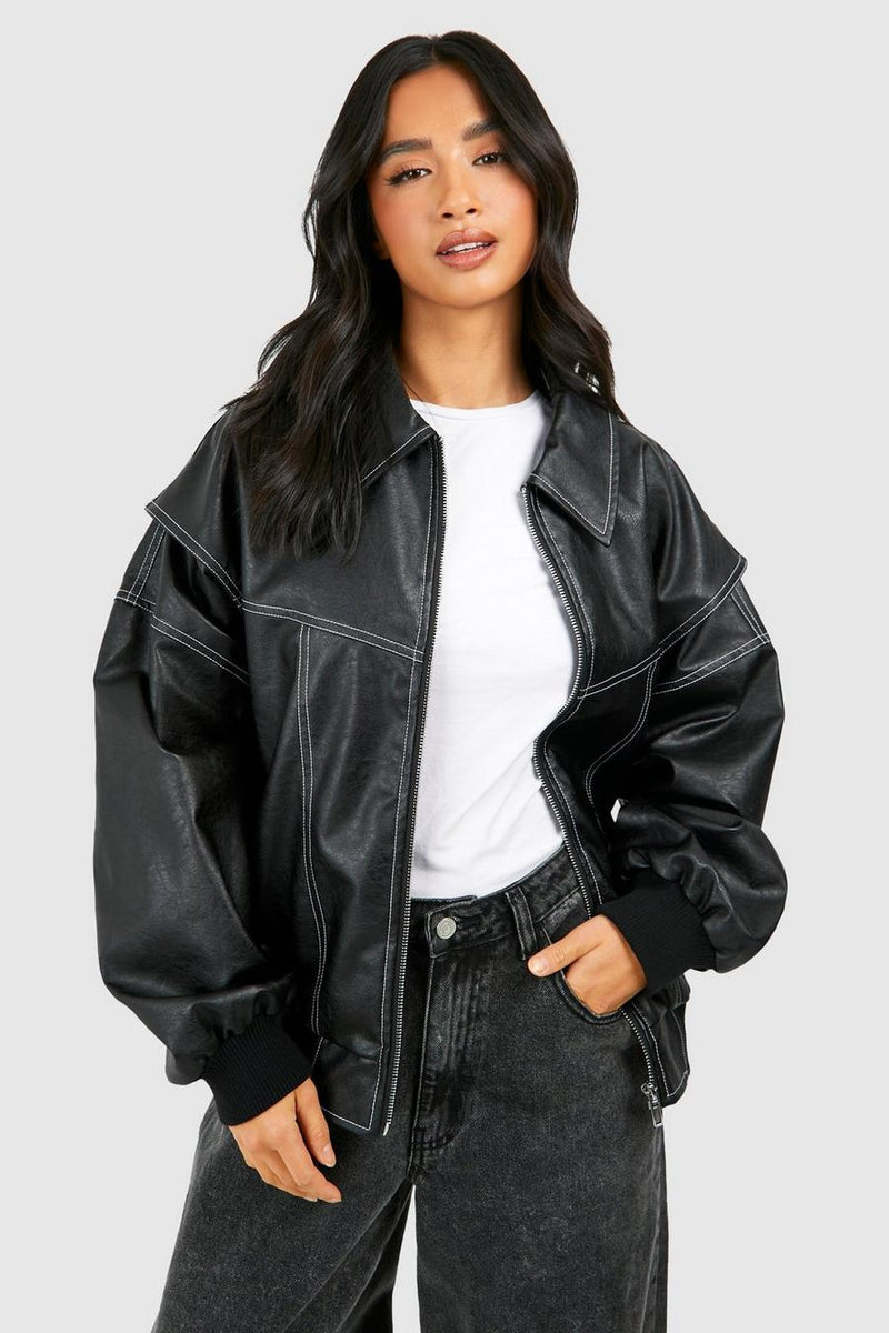 Emma™ | Leather bomber jacket