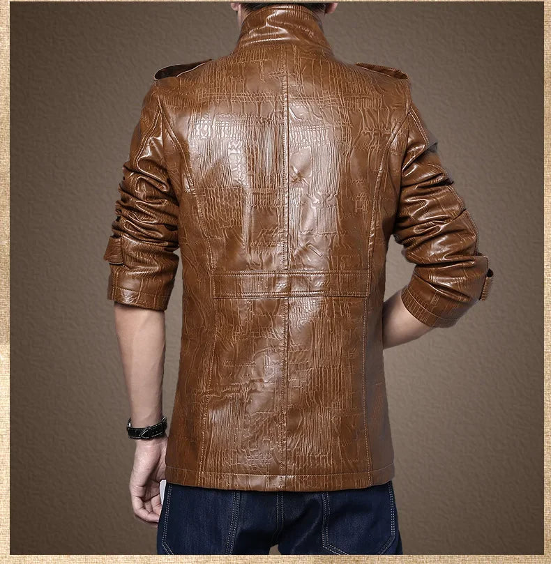 Hiram - Fleece Lined Leather Jacket