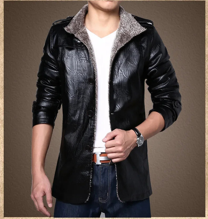 Hiram - Fleece Lined Leather Jacket