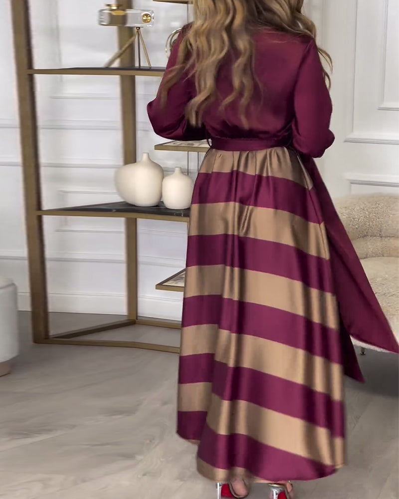 Sophie - Elegant Striped Dress