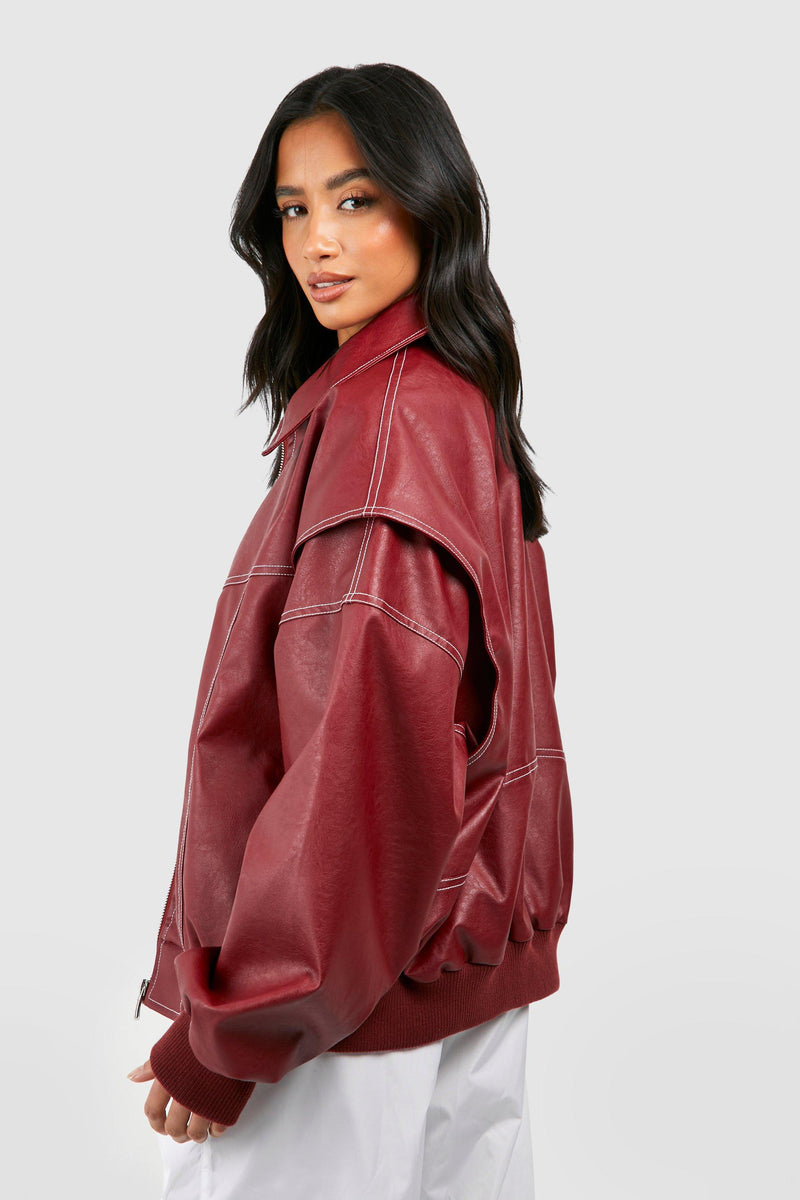 Emma™ | Leather bomber jacket