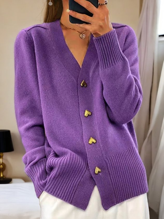 Lydia - Heart Shaped Buttoned Cardigan